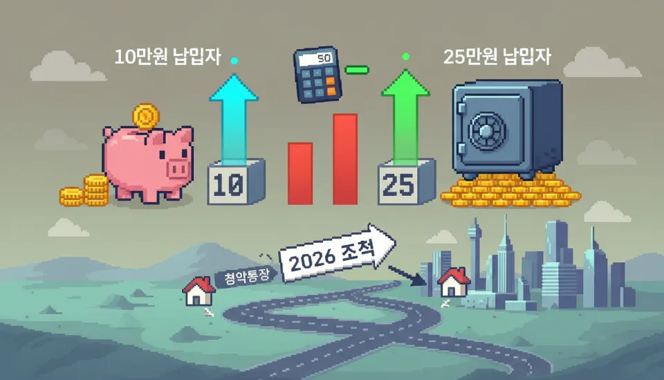 청약통장 월 25만원 상향 후폭풍, 기존 10만원 납입자와의 인정 금액 격차 정밀 분석