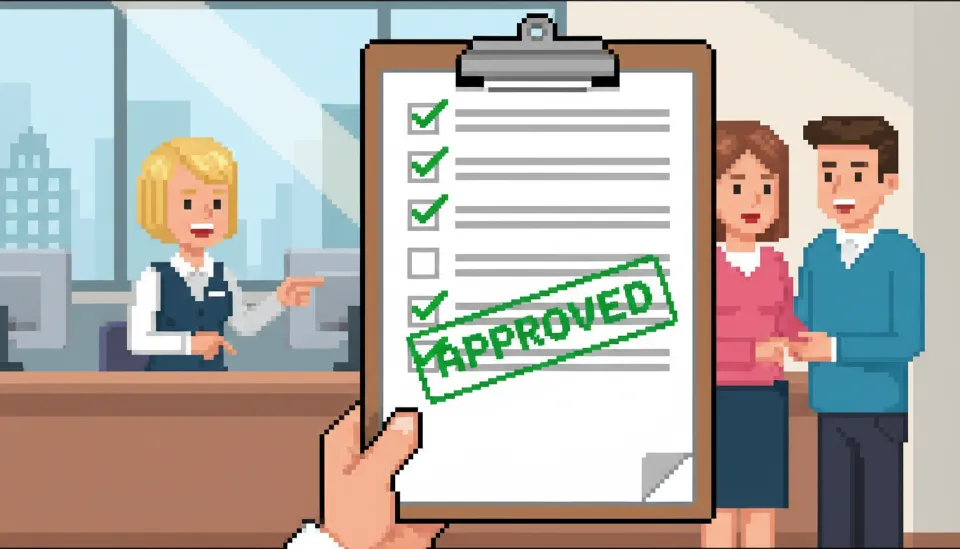 신혼부부 전세자금대출 승인을 위한 필수 서류 체크리스트와 은행 상담 창구의 모습