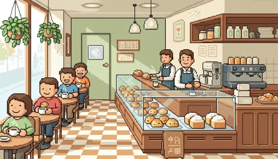 서울 잠실 제로베이커리 매장 내부 진열대에 놓인 노릇노릇한 저당 스콘과 무설탕 크림빵 디스플레이