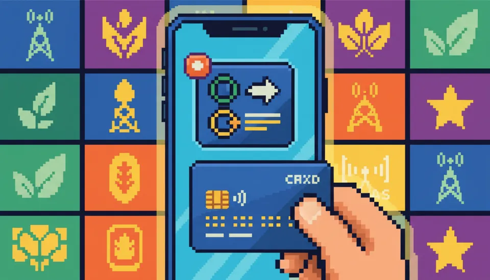 스마트폰 화면에 뜬 통합 멤버십 전환 특별 혜택 알림과 그 옆에 들고 있는 신용카드, 배경에는 통신사와 네이버 플러스 멤버십 로고가 흐릿하게 보이는 할인 혜택 관련 이미지