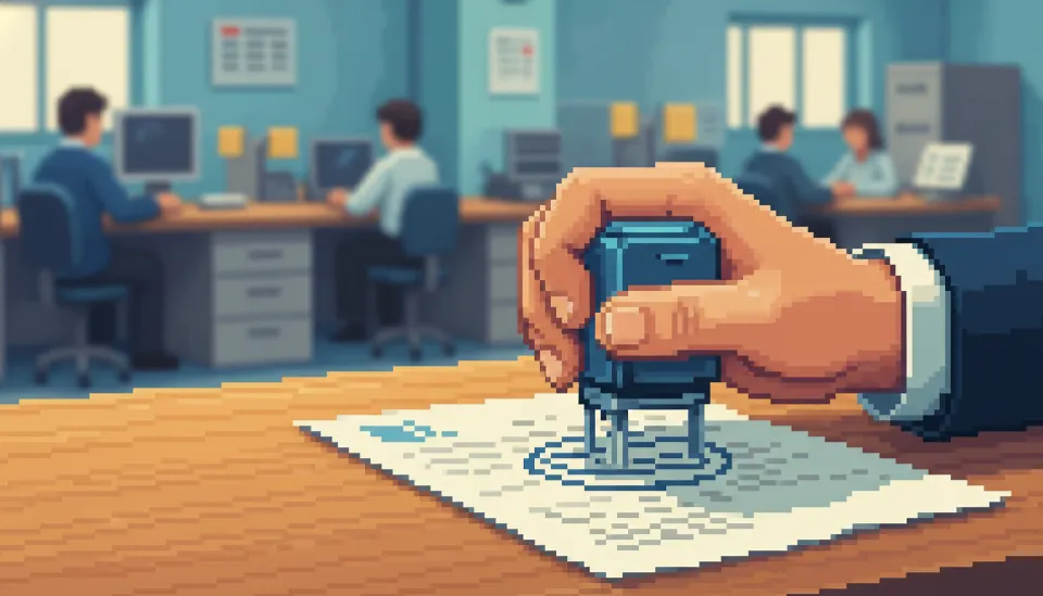 주민센터에서 차용증 서류에 확정일자 도장을 찍는 손, 차용증 공증 및 확정일자 받는 법