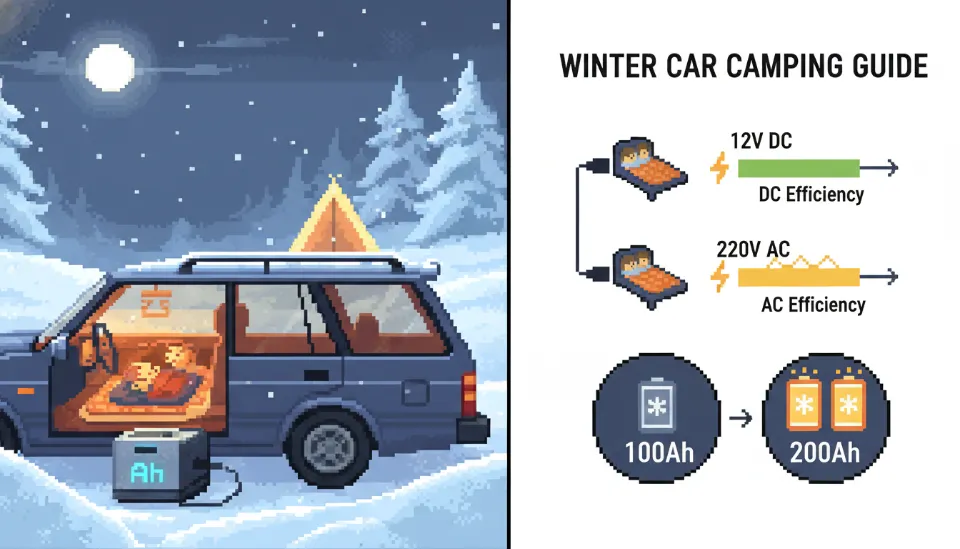 1박 2일 동계 차박, 전기장판 쓰려면 인산철 파워뱅크 용량(Ah)은 얼마가 적당할까?