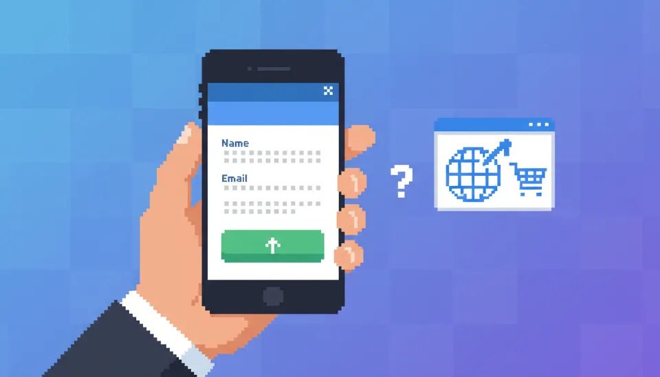 스마트폰 화면에 뜬 링크드인 리드 제네레이션 양식에 사용자 정보가 자동 입력되어 있는 모습