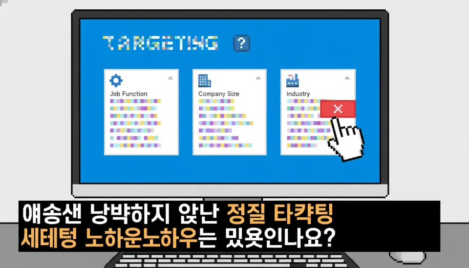 직무 기능과 회사 규모를 선택하는 링크드인 캠페인 관리자의 정밀 타겟팅 설정 인터페이스 화면