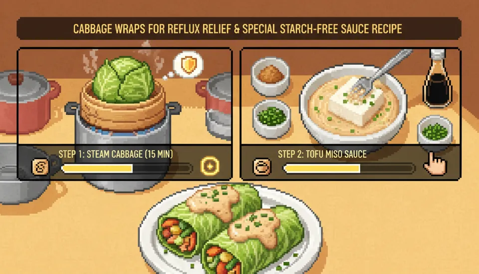 역류성 식도염 식단: 속 편한 양배추 찜과 전분 없는 특제 소스 레시피