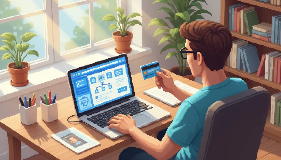 노트북으로 국민건강보험공단 홈페이지에 접속해 편안한 표정으로 업무를 처리하고 있는 사람의 어깨 너머 시점