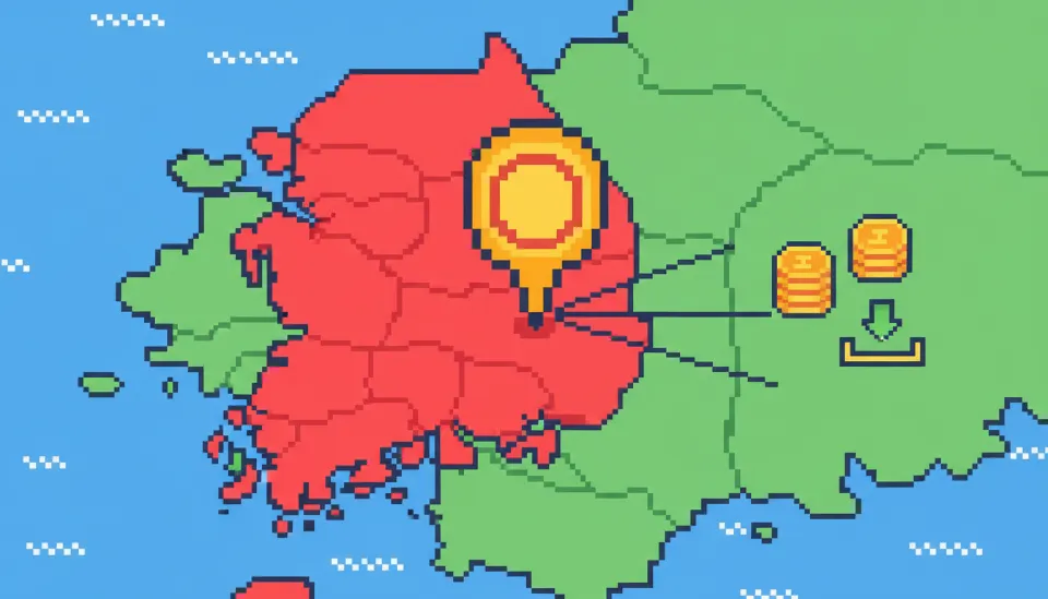 서울 수도권 과밀억제권역은 붉은색, 성장관리권역은 녹색으로 구분된 지도 위에 녹색 구역에 꽂힌 사업장 위치 핀