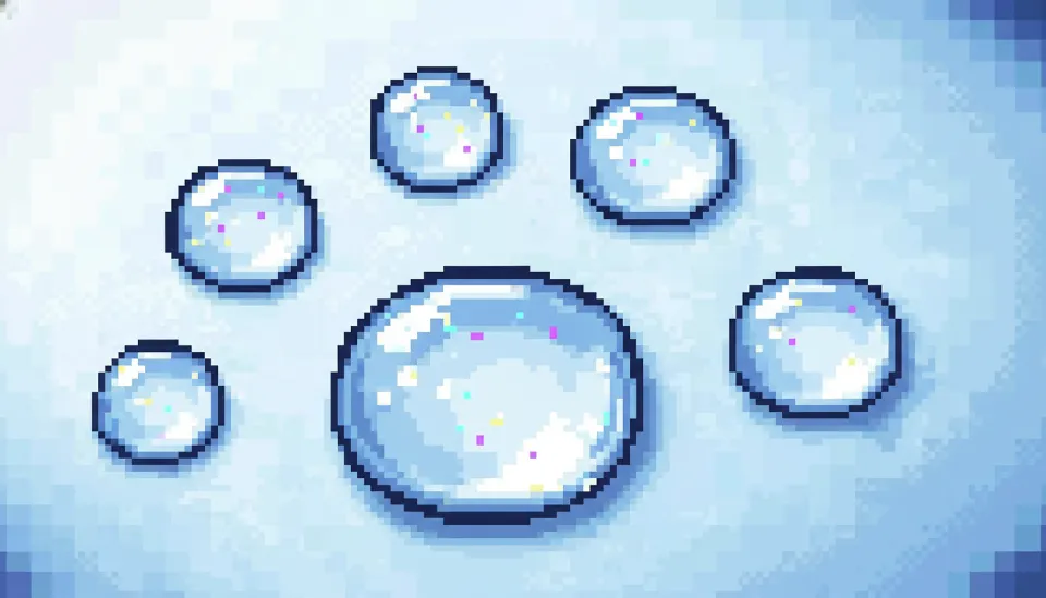 수분이 남아있는 피부 표면에 고농축 히알루론산 앰플 방울이 떨어져 물길을 따라 부드럽게 퍼지는 클로즈업 이미지