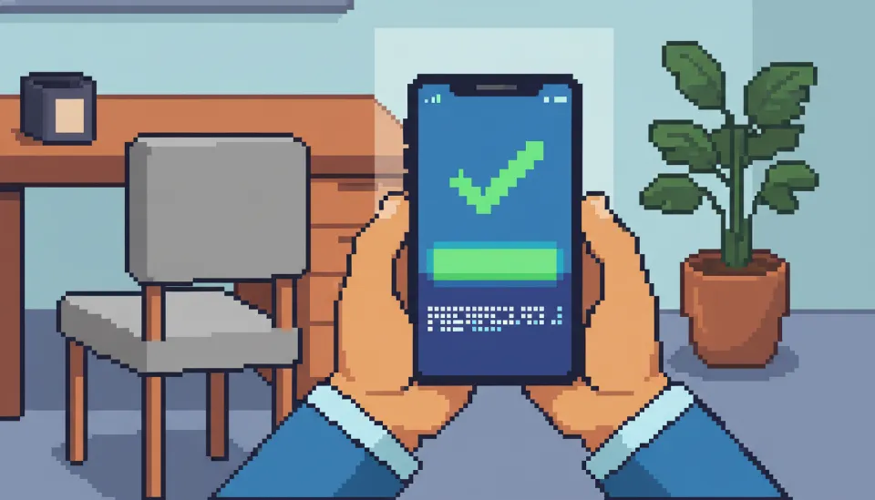 스마트폰 뱅킹 앱을 사용하여 ISA 만기 자금을 연금 계좌로 간편하게 이체 신청하는 사용자의 손과 모바일 인터페이스