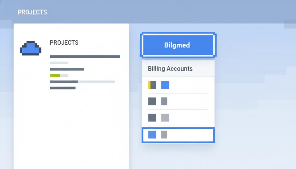 GCP 콘솔에서 결제 계정을 변경하기 위해 설정 메뉴를 클릭하는 과정과 결제 변경 버튼이 강조된 관리 화면