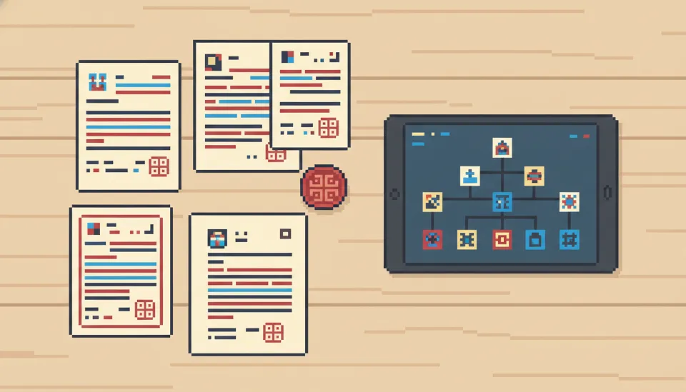 전통 목재 책상 위에 놓인 문화재 지정서와 상속세 신고 관련 행정 서류 및 인감도장