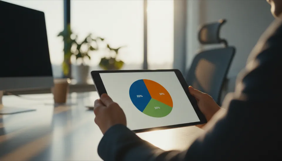 S&P 500, 나스닥 100, 미국 배당주로 구성된 ETF 포트폴리오 자산 배분 비중을 보여주는 인포그래픽